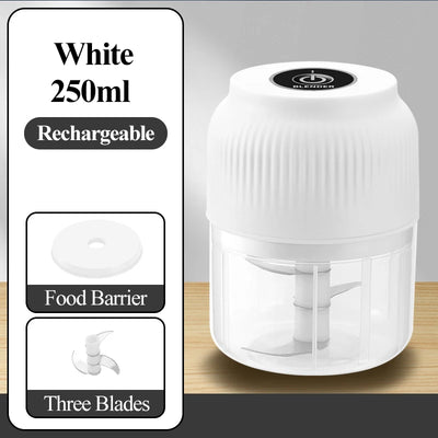 Mini Processador Elétrico Recarregável USB 250 ml
