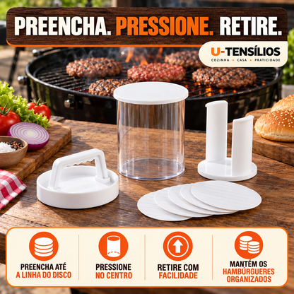 Preencha, pressione e retire: como usar a prensa de hambúrguer