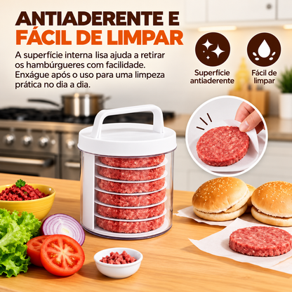 Prensa de hambúrguer antiaderente e fácil de limpar