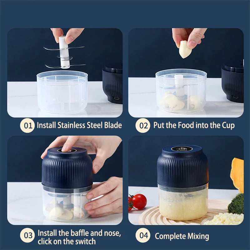 Mini Processador Elétrico Recarregável USB 250 ml – foto 6